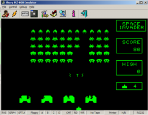 MZ80B Game Screenshot - Space Invaders