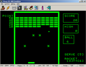 MZ80B Game Screenshot - Arkanoid